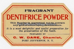 label from medicine bottle - C. W. Dare - drug store - pharmacy - business